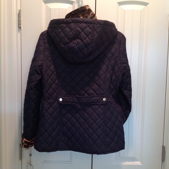 🎁NWT Laundry Shelli Segal LA Navy quilted coat S M or L - Picture 8 of 8